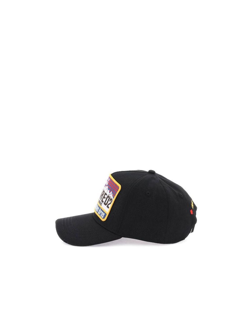 DSquared² Black Logo Patch Curved Peak Cap for men