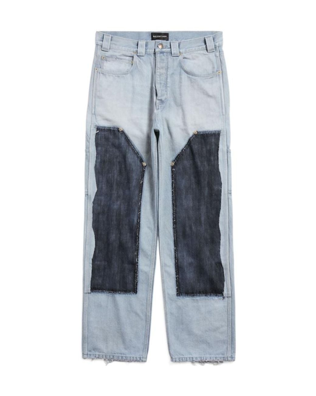 Balenciaga Blue Panelled Vintage Effect Jeans