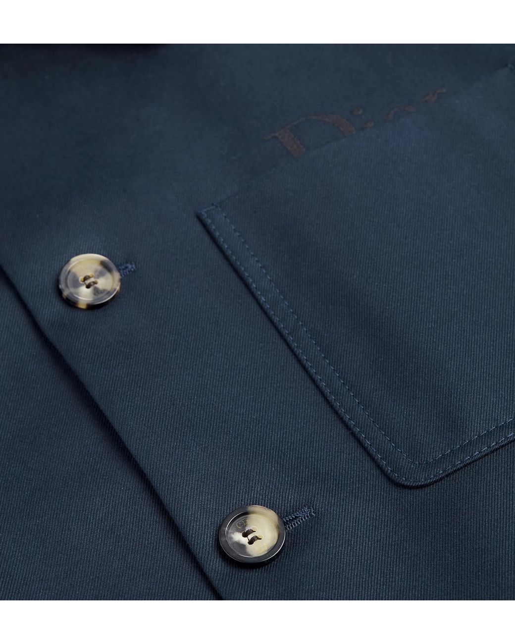 Dior Blue Homme Logo Embroidered Work Jacket for men