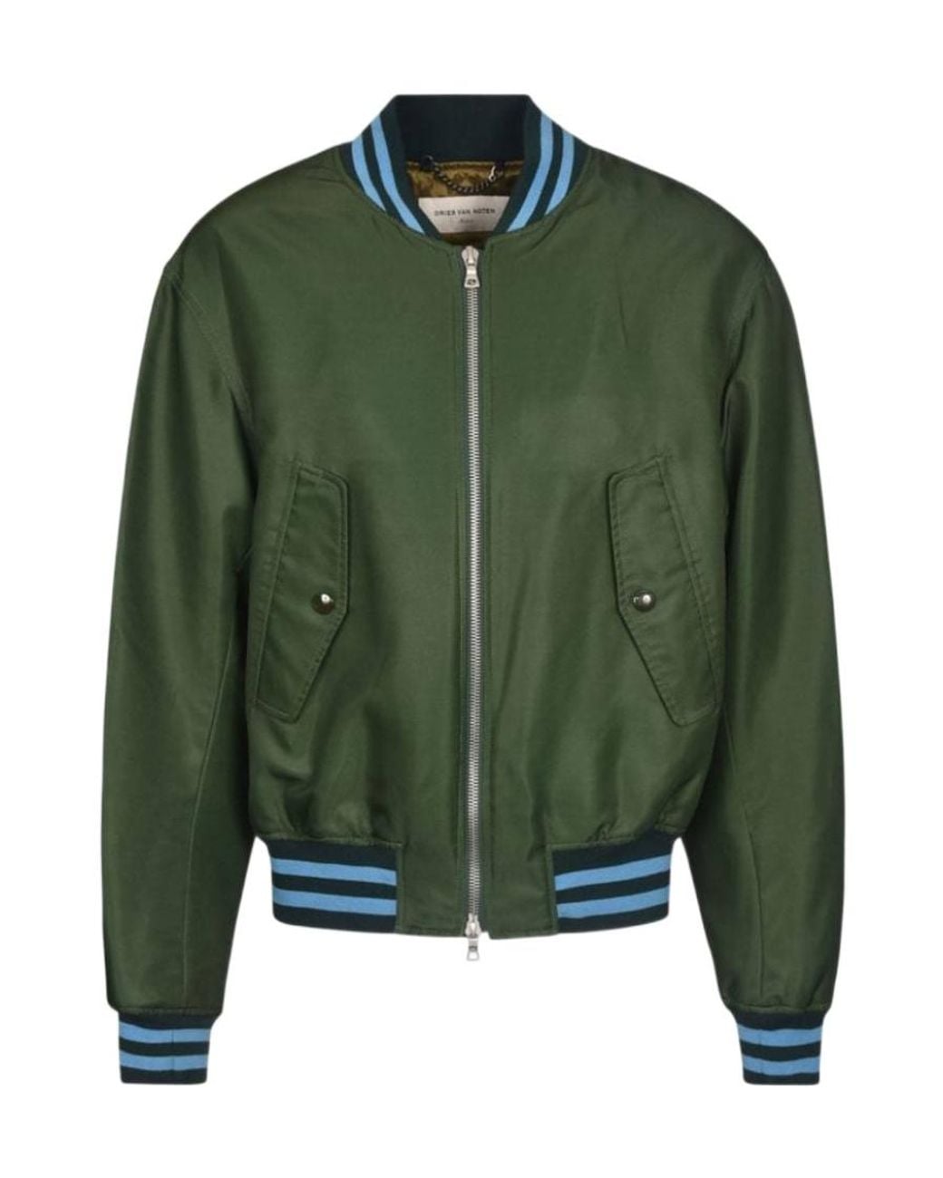 Dries Van Noten Green Logo Casual Jacket for men