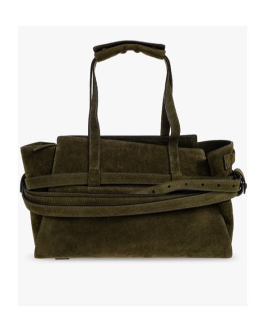 Moschino Black Tie Me Suede Leather Tote Bag