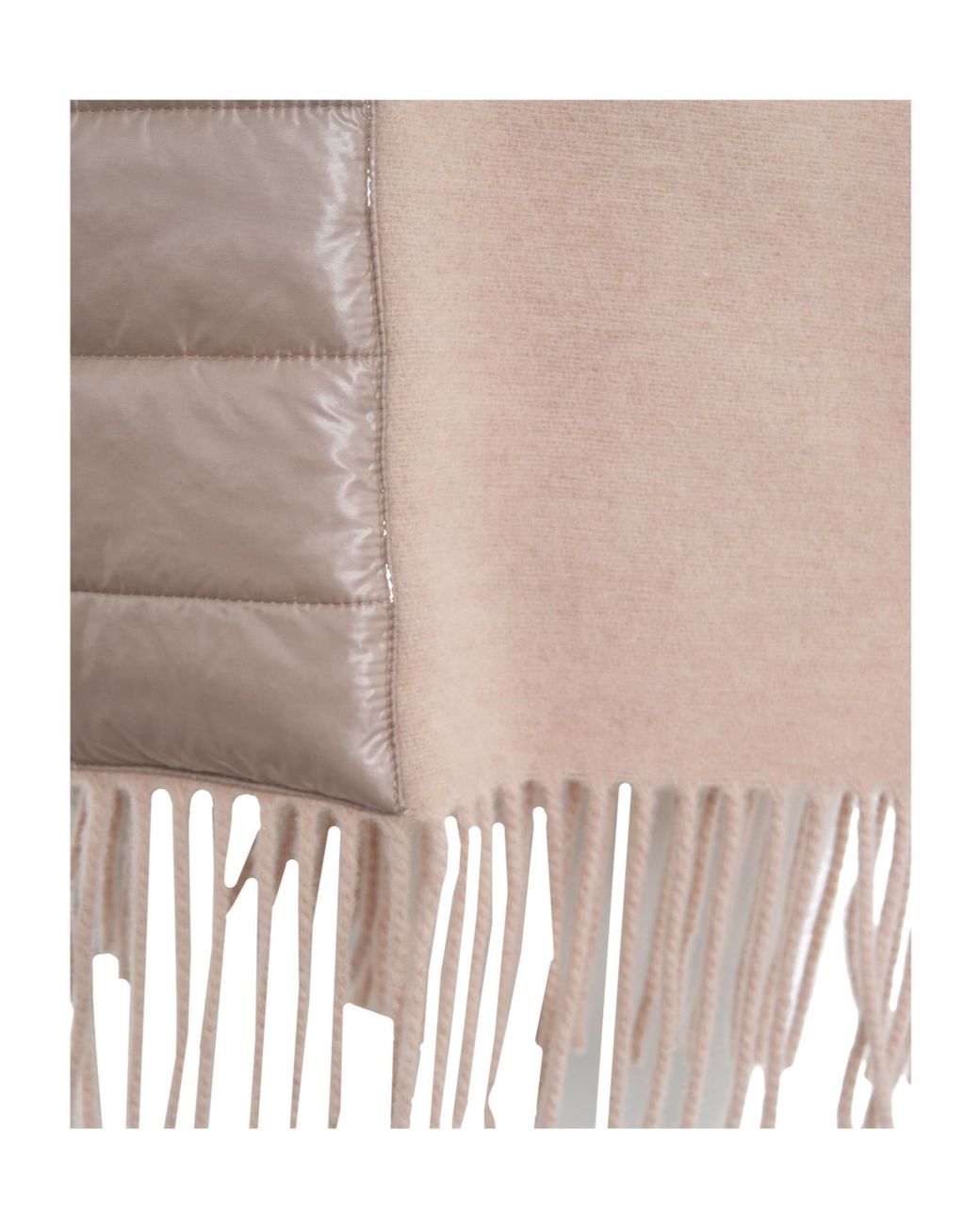 Herno Natural Quilted Fringe Poncho Jacket