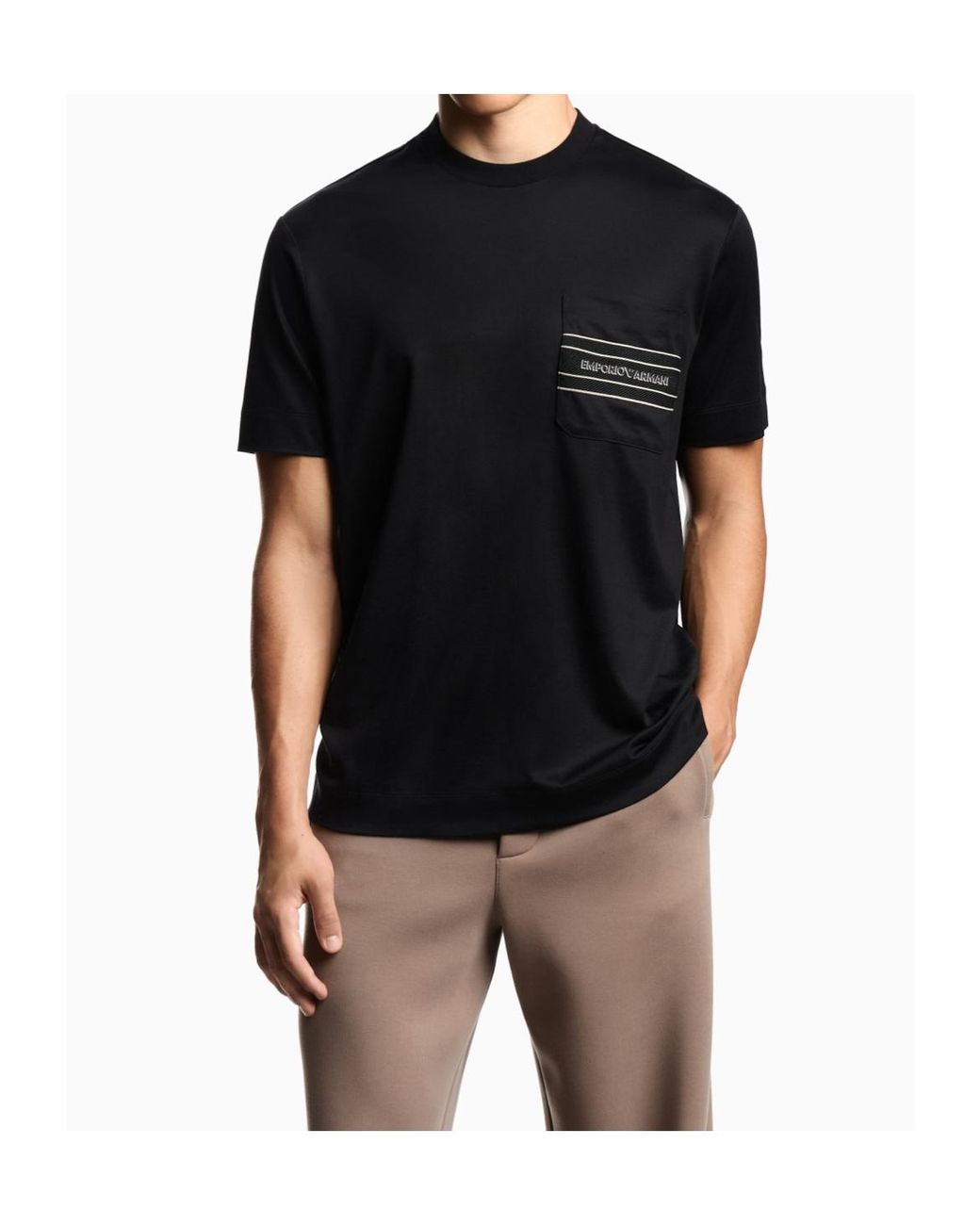 Emporio Armani Black Crewneck Short-Sleeved T-Shirt for men