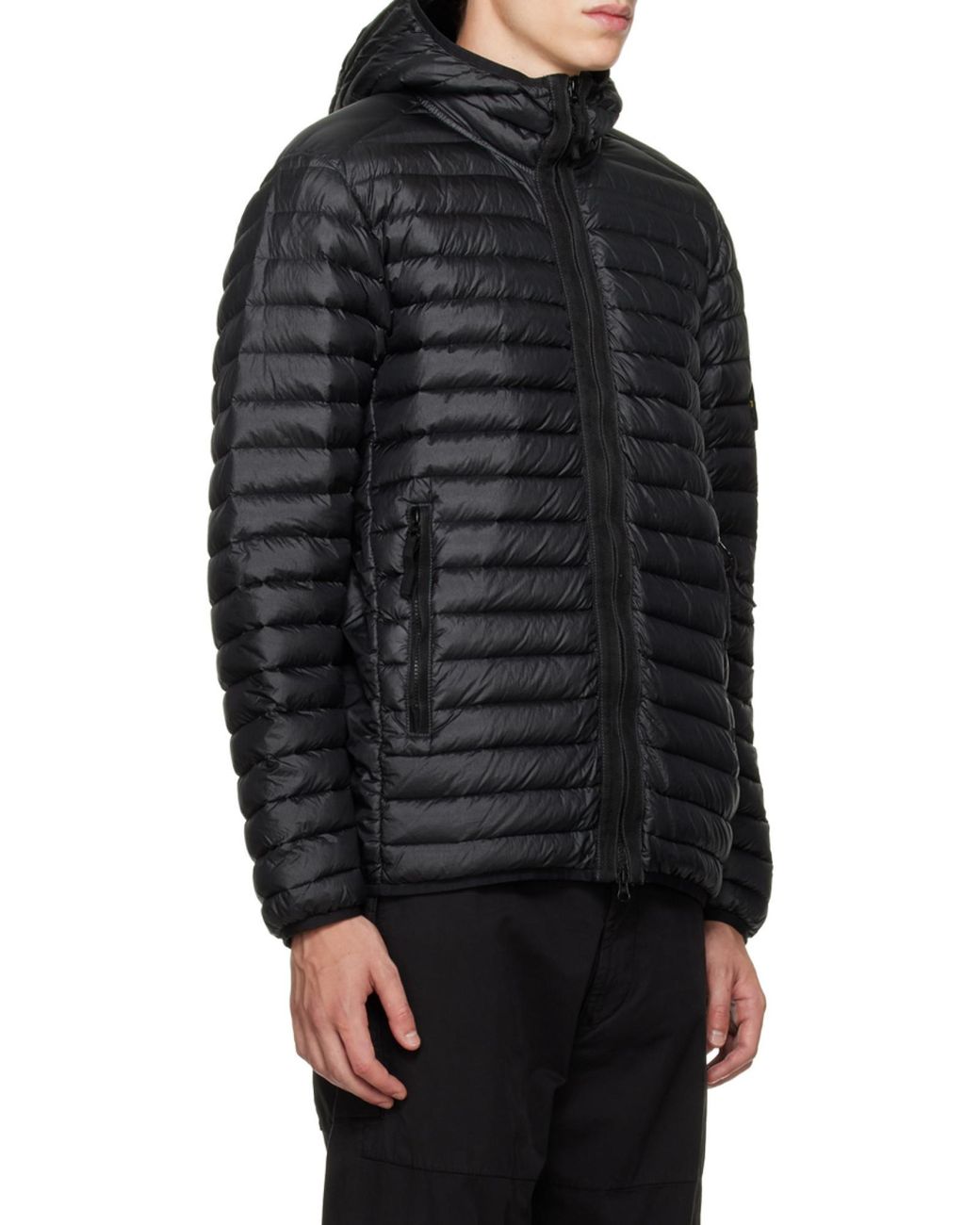 Stone Island Gray Zip-Up Puffer Jacket for men