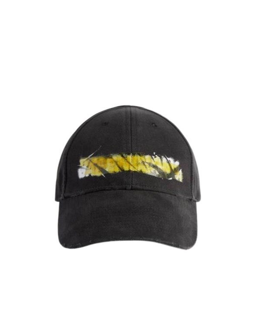 Balenciaga Black Spray Artwork Baseball Hat for men