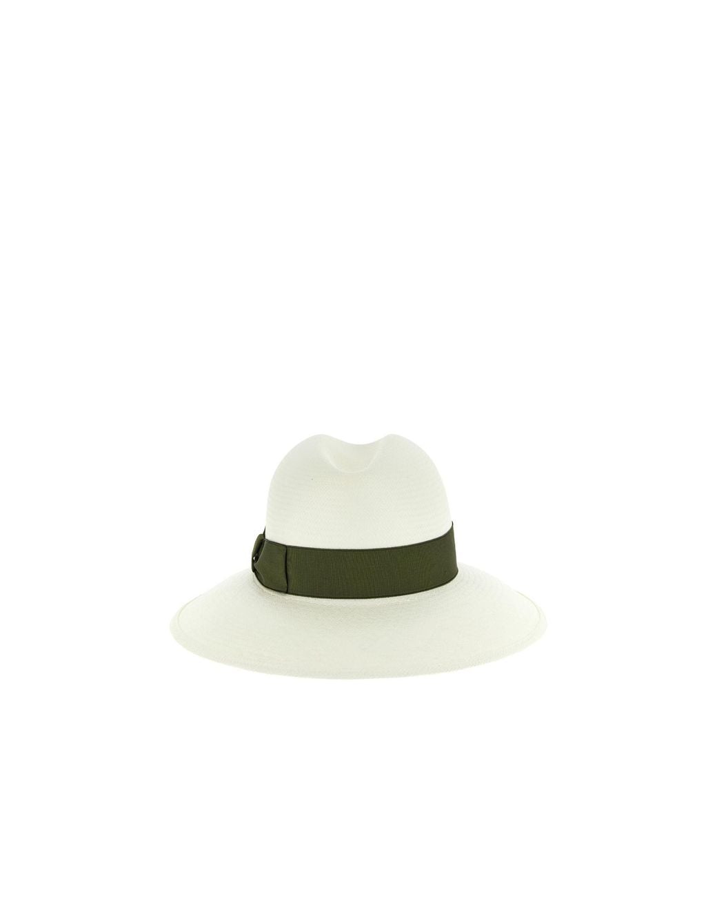 Borsalino White Claudette Wide-Brim Hat