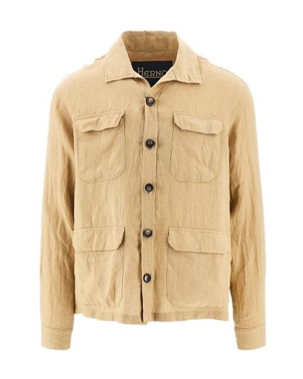 Herno Natural Field Button-Up Overshirt for men