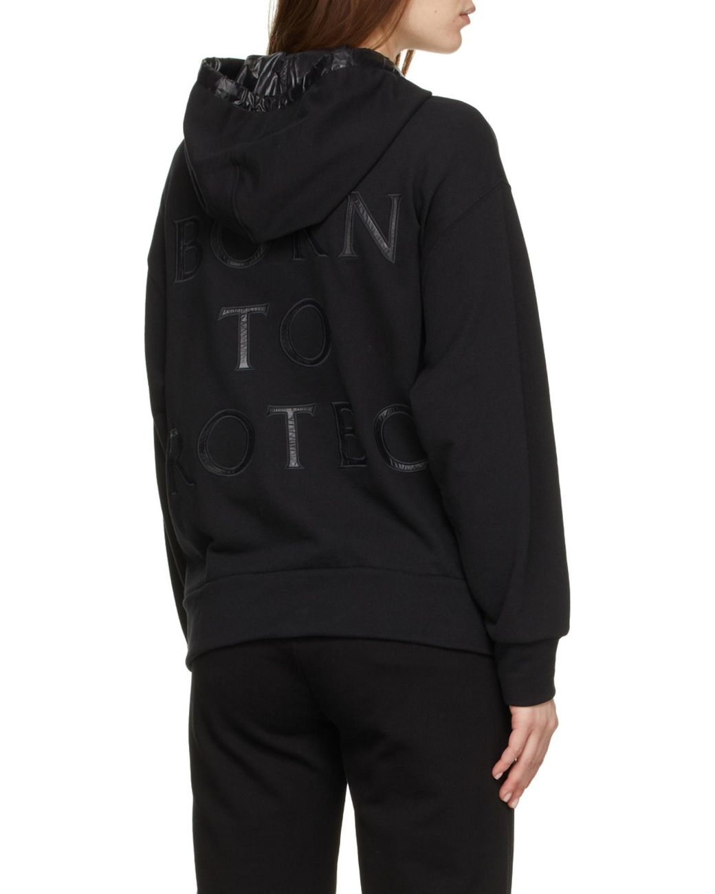 Moncler Black Born To Protect-Print Hoodie