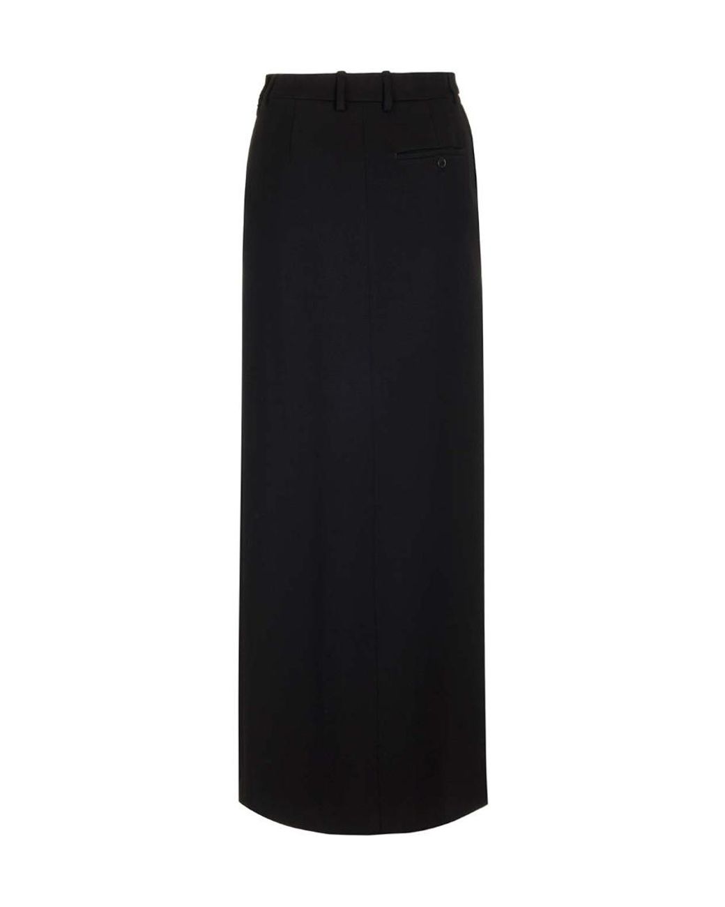 Balenciaga Black Side Slit Tailored Maxi Skirt