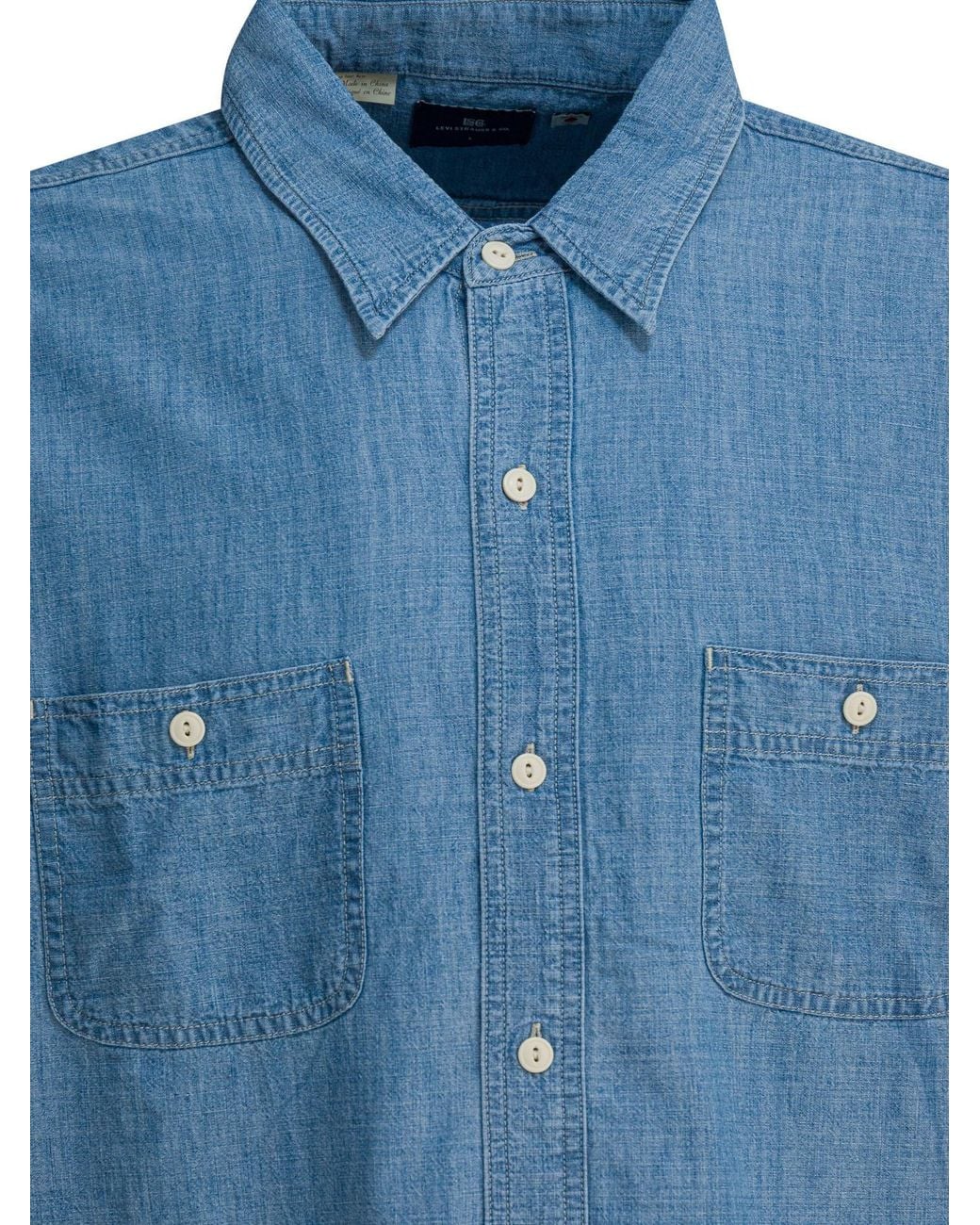 Levi's Blue French Collar Denim Shirt for men