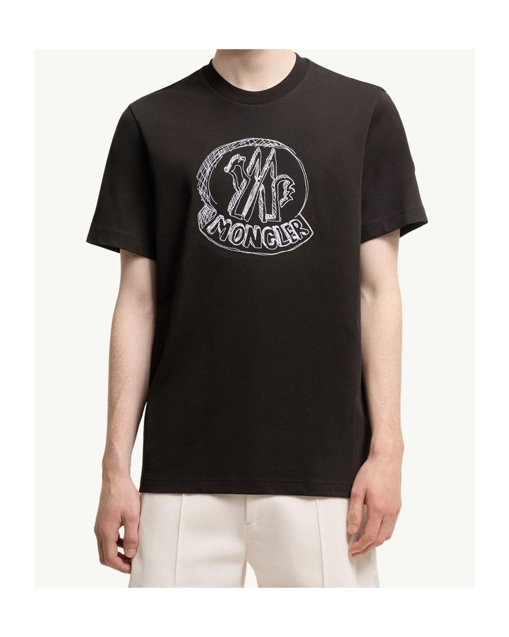 Moncler Black Logo Patch Crewneck T-Shirt for men