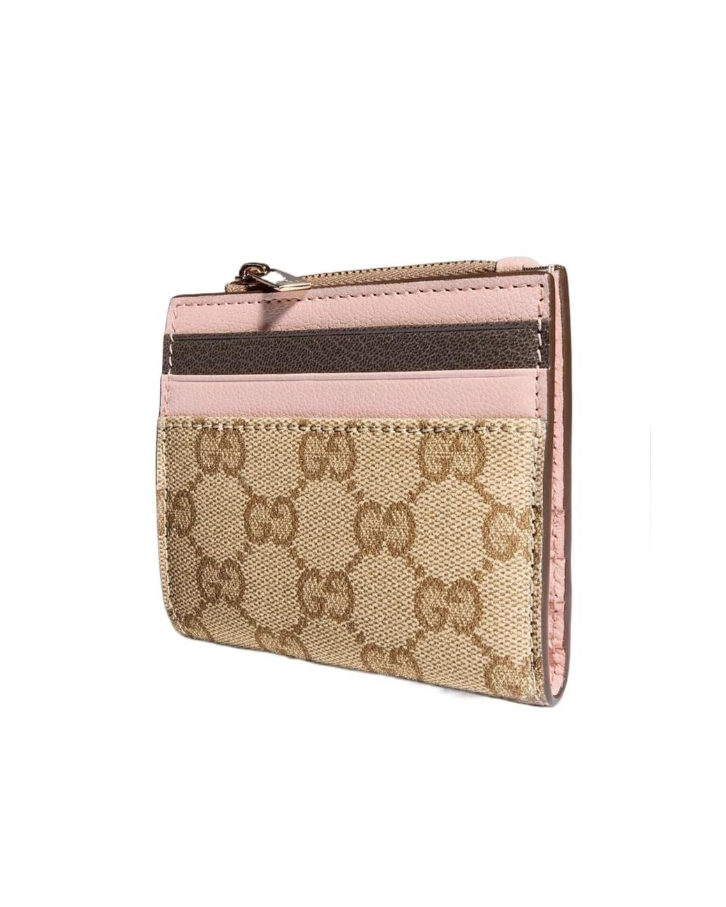 Gucci Natural Zip Card Case With Slots