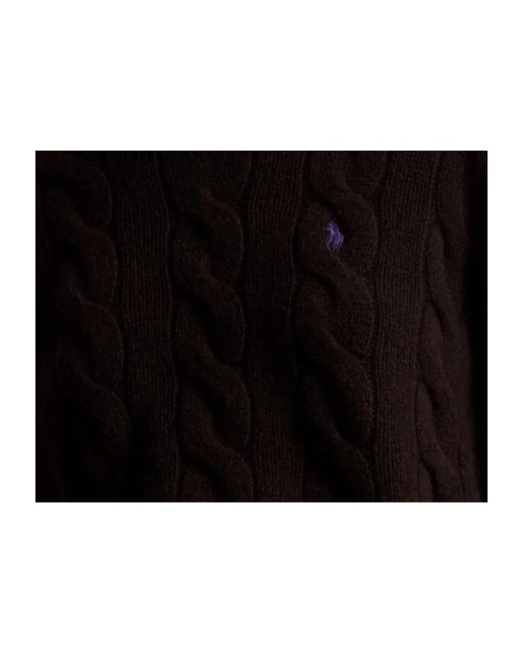 Polo Ralph Lauren Brown Logo Embroidered Cable-Knitted Jumper