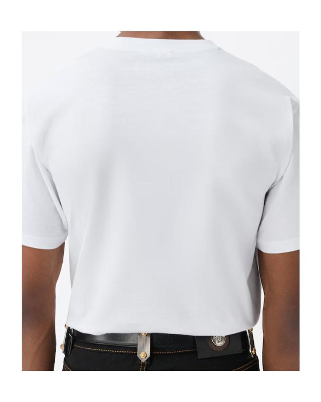Versace White Logo Print T-Shirt for men