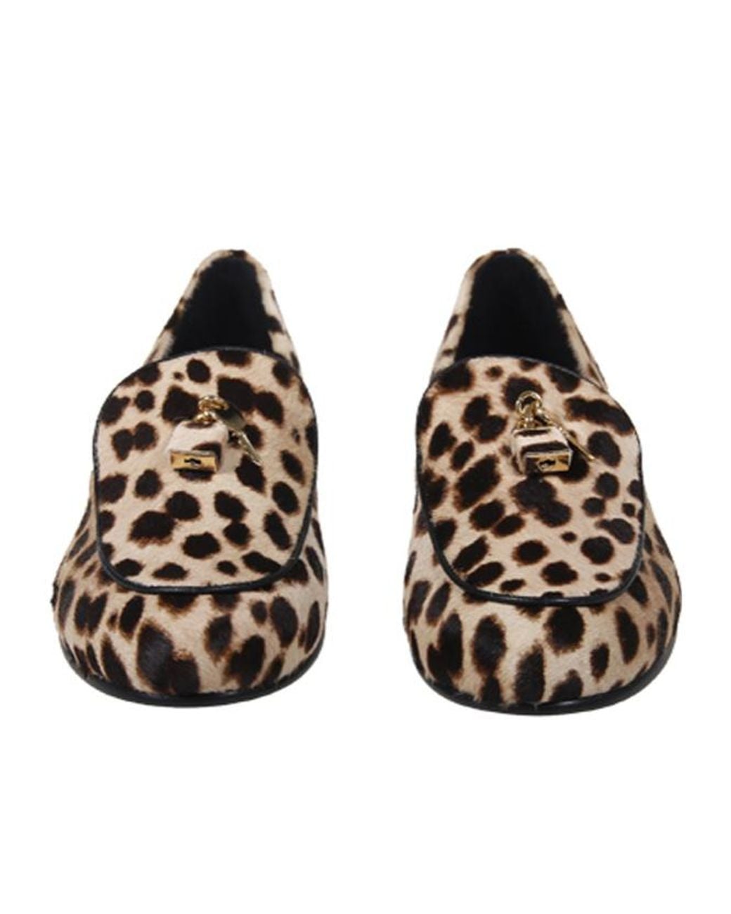 Tory Burch Brown Lock Smoking Flat Shoes