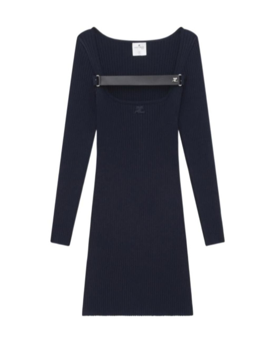 Courreges Blue Courrèges Racer Long-Sleeved Mini Dress