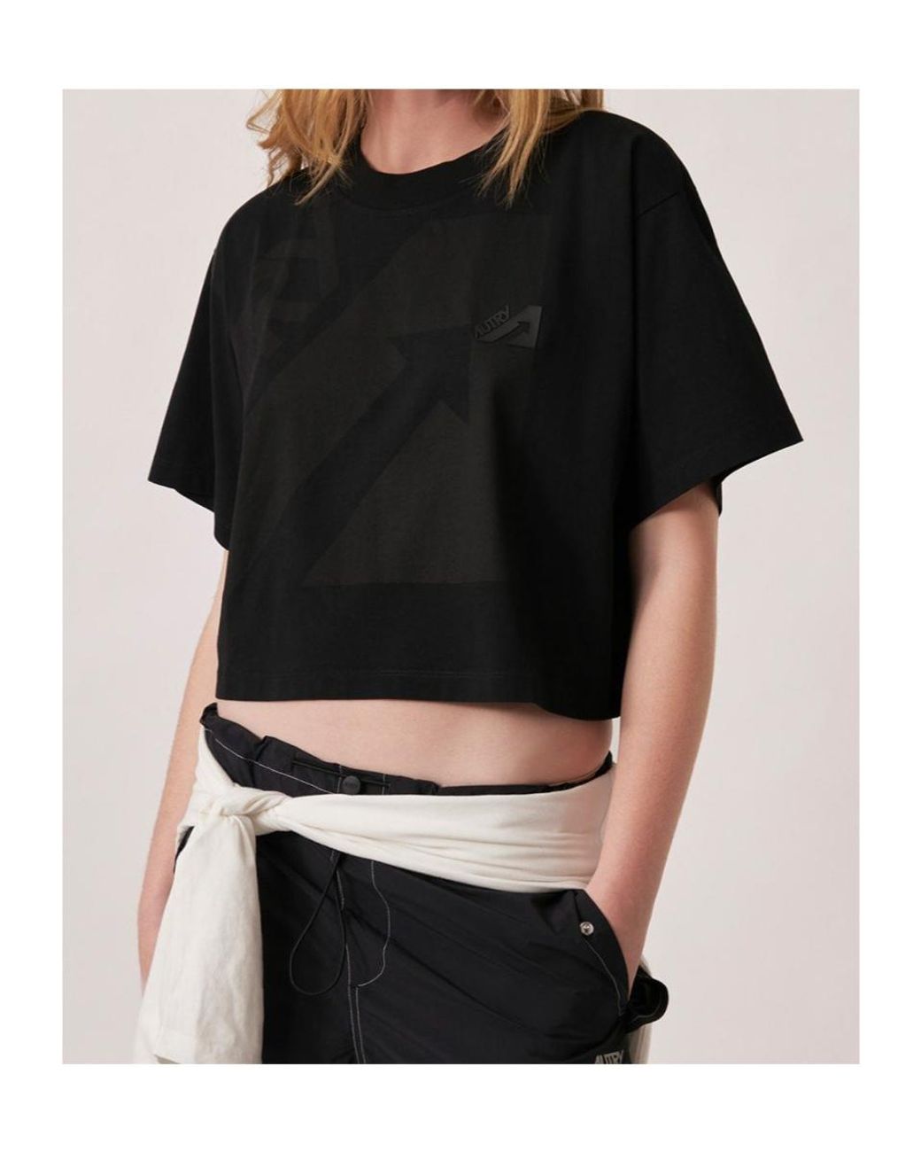Autry Black Cropped T-Shirt