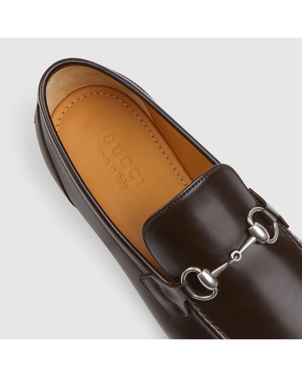Gucci Brown Jordaan Horsebit Loafers for men