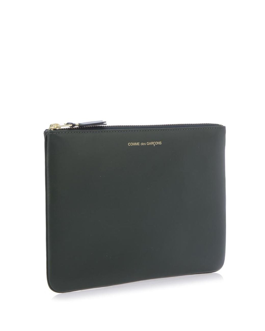 Comme des Garçons Black Comme Des Garçons Wallet Logo Detailed Zip-Up Pouch