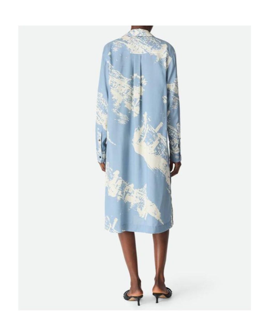 Bottega Veneta Blue Italian Postcard Silk Dress