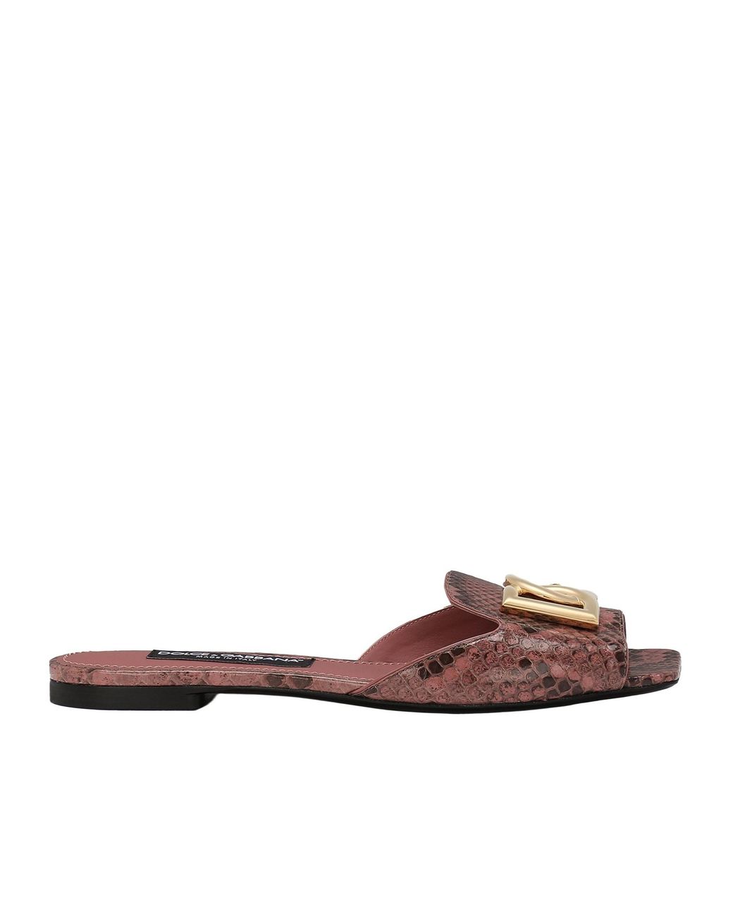 Dolce & Gabbana Brown Python Skin Sliders