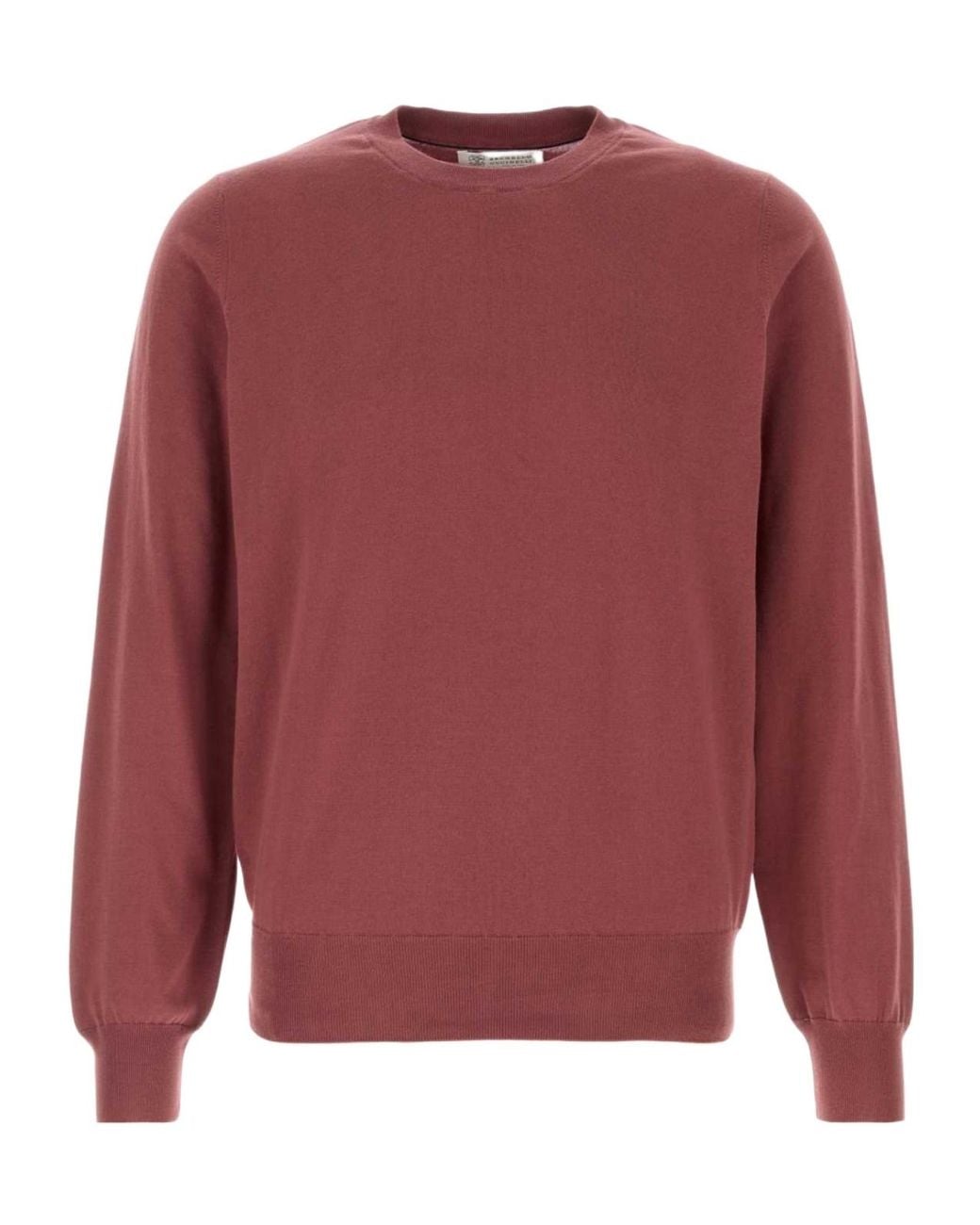 Brunello Cucinelli Red Grape Cotton Sweater for men