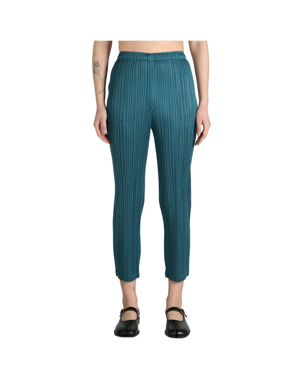 Pleats Please Issey Miyake Blue Pleated Trousers