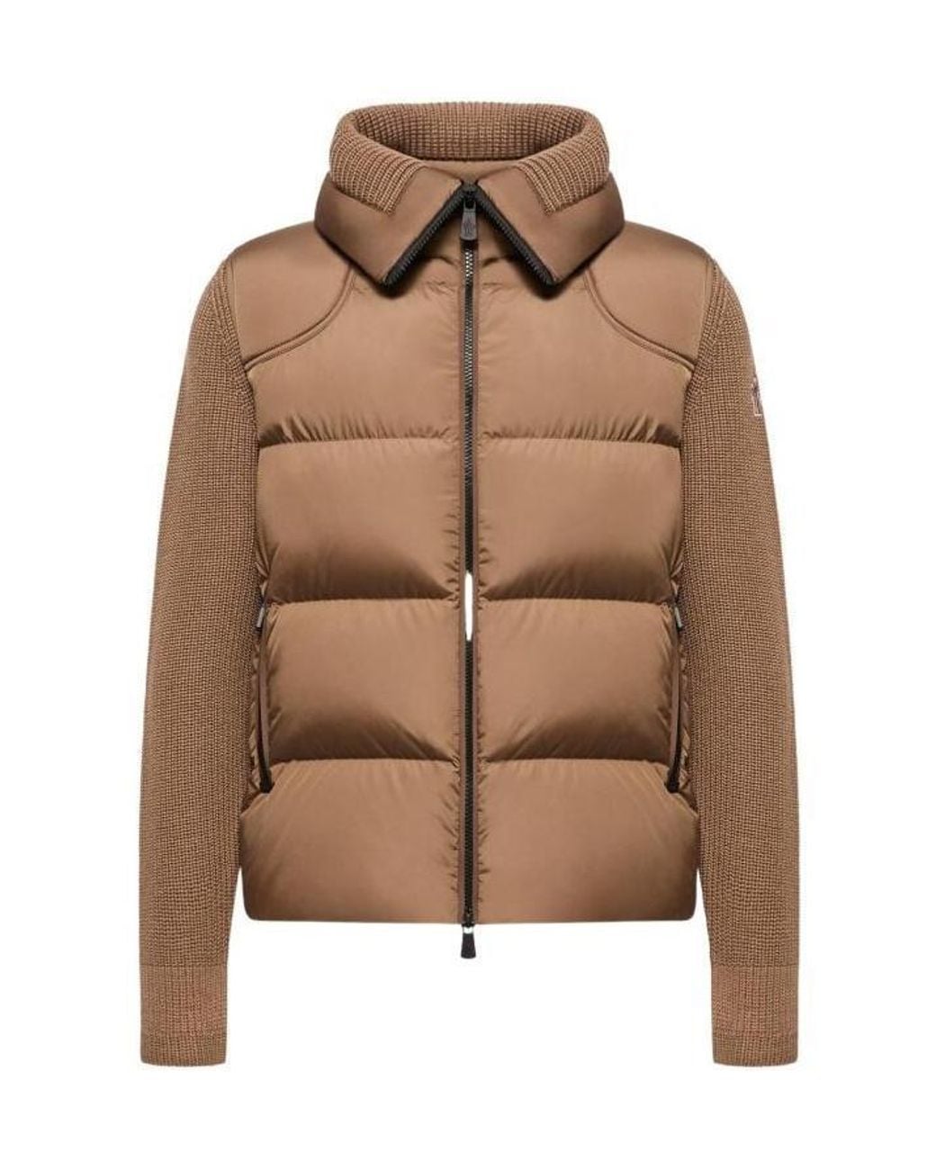 Moncler Brown Padded Wool Zip-Up Cardigan for men