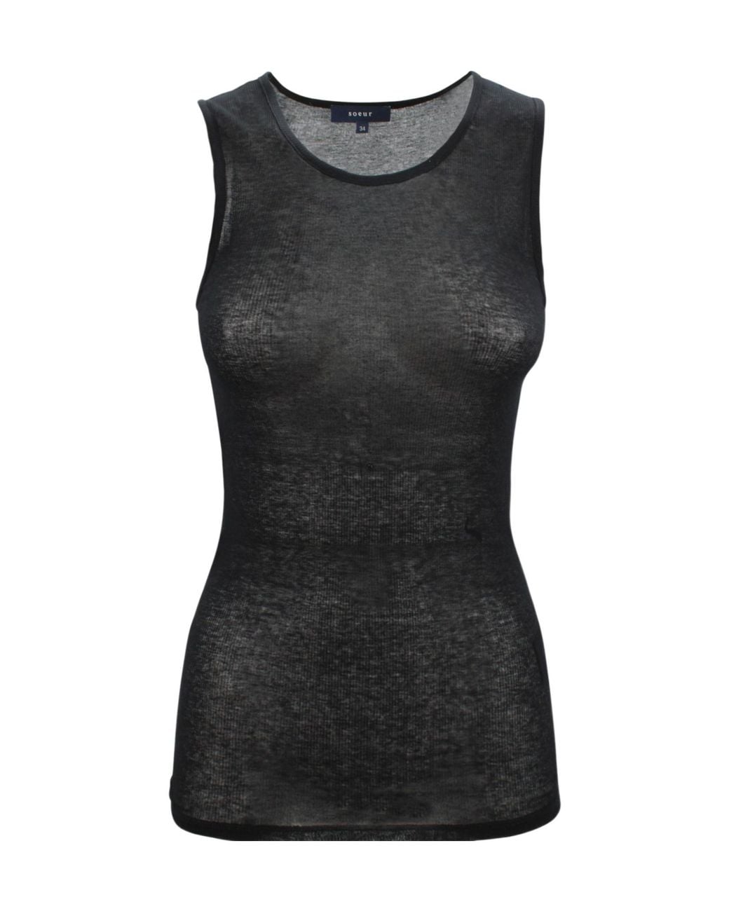 Soeur Black Isis Cotton Tank Top