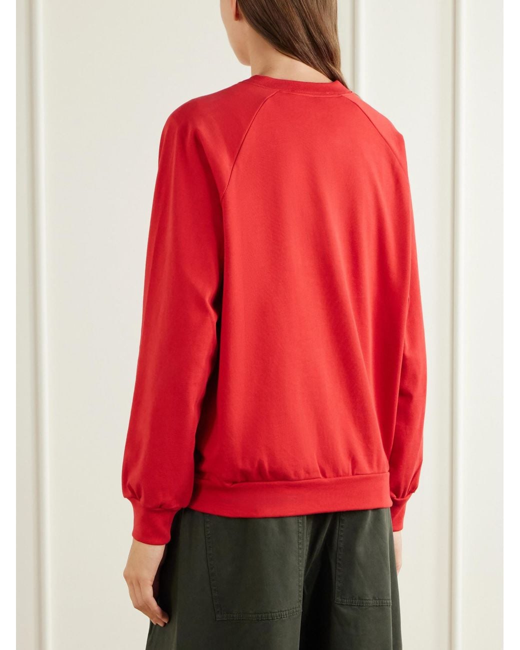 Tibi Red Perfect T Vintage Jersey Sweatshirt