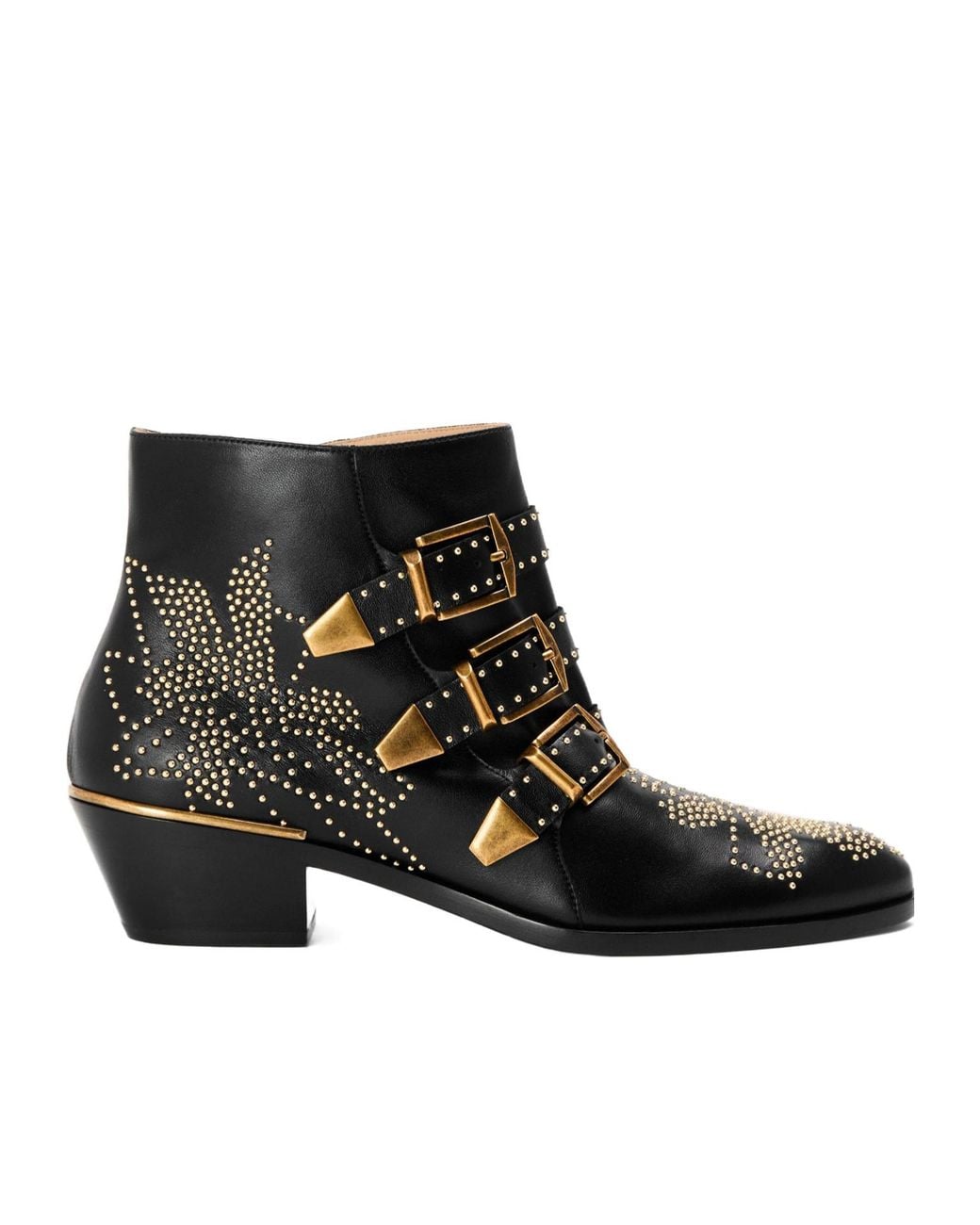 Chloé Black Susan Side Zipper Ankle Boots