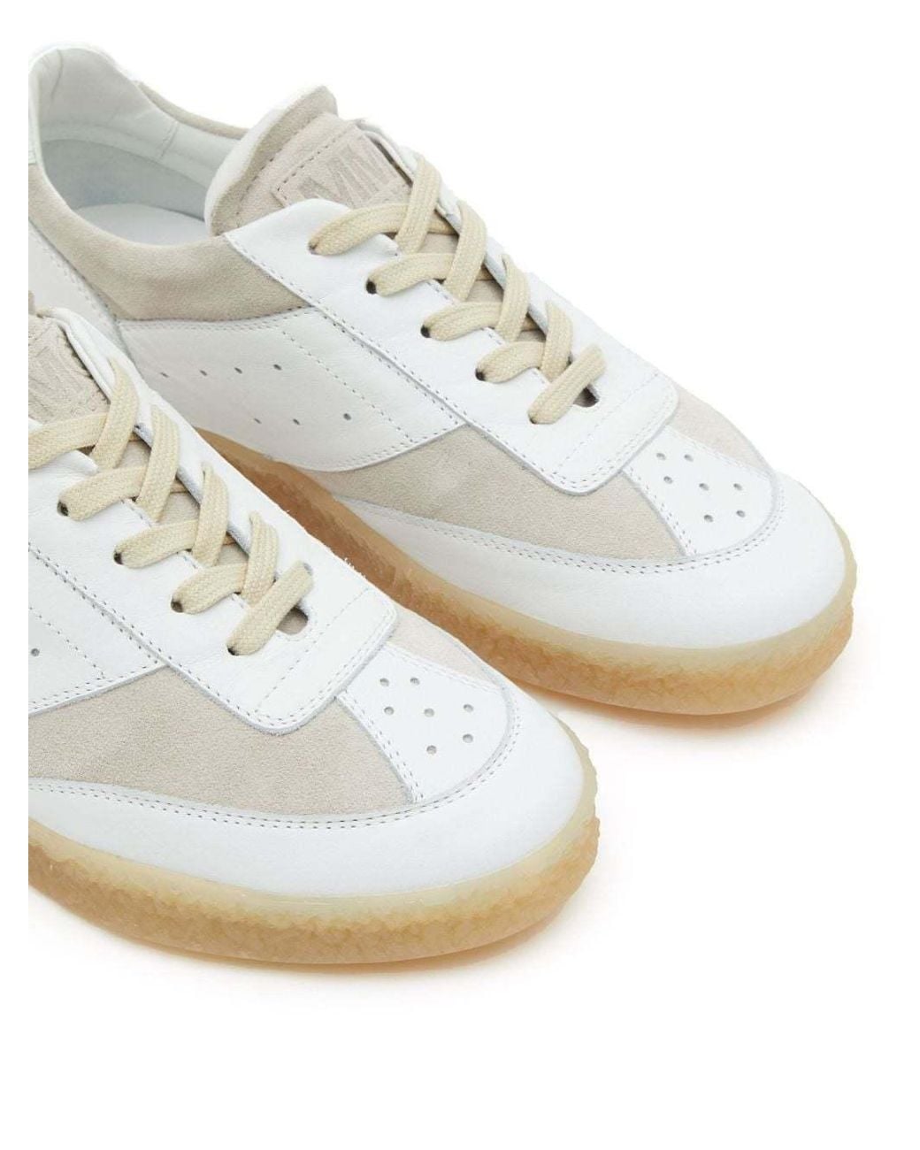 MM6 by Maison Margiela White Replica Lace-Up Sneakers