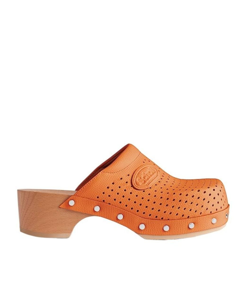 Balenciaga Orange X Scholl Square-Toe Clogs