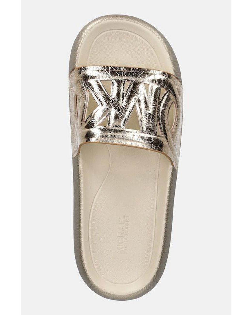 Michael Kors White Round Toe Flat Slippers