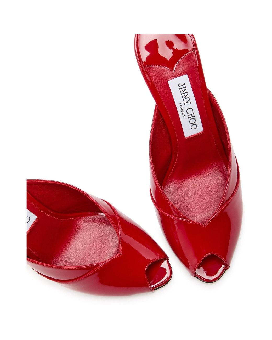 Jimmy Choo Red Patent Leather Mules