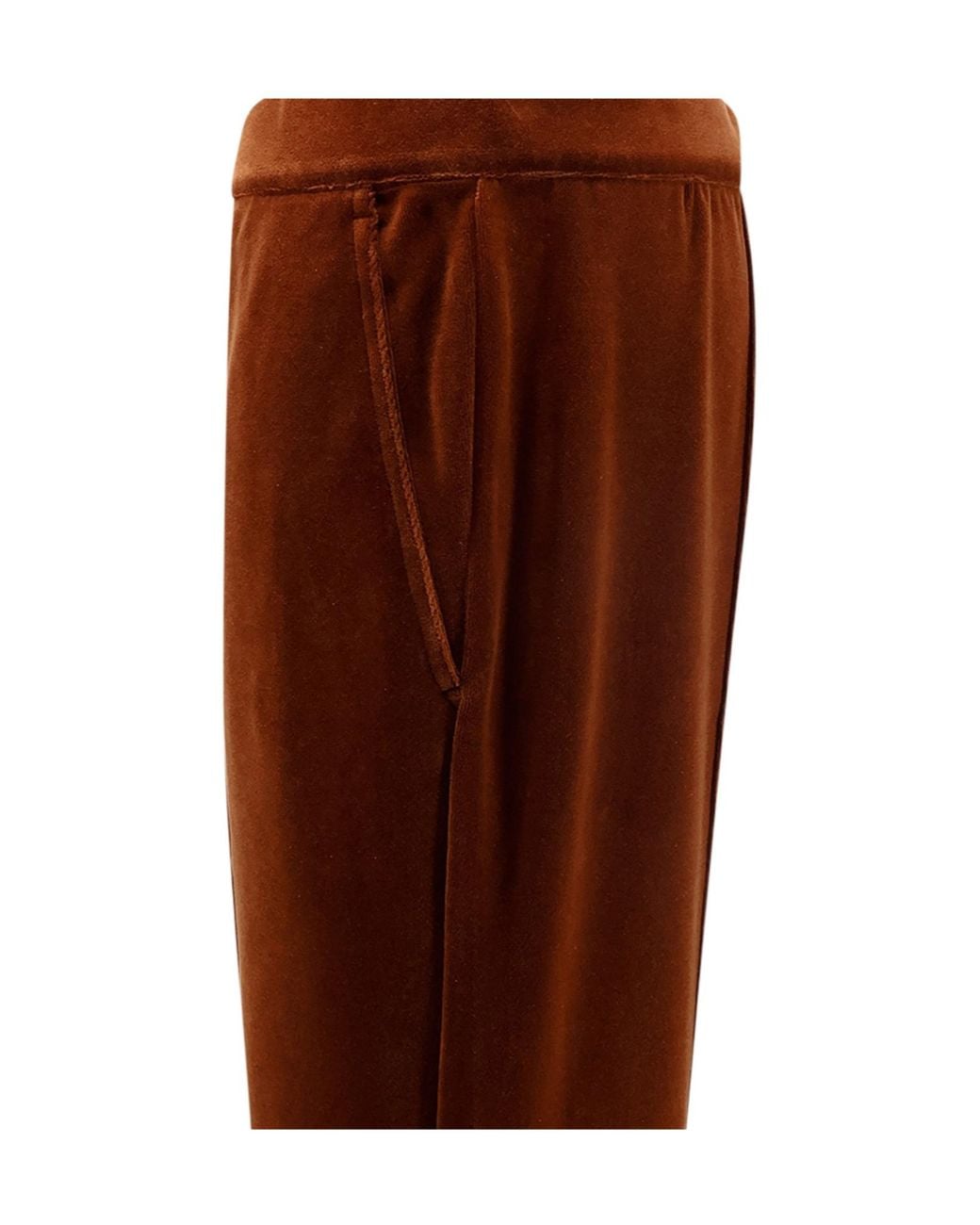 Tom Ford Brown Elasticated Waistband Velvet Trousers