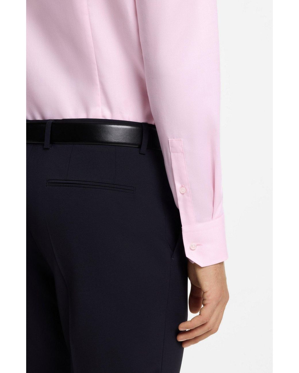 Boss Pink Slim-Fit Long-Sleeve Shirt for men