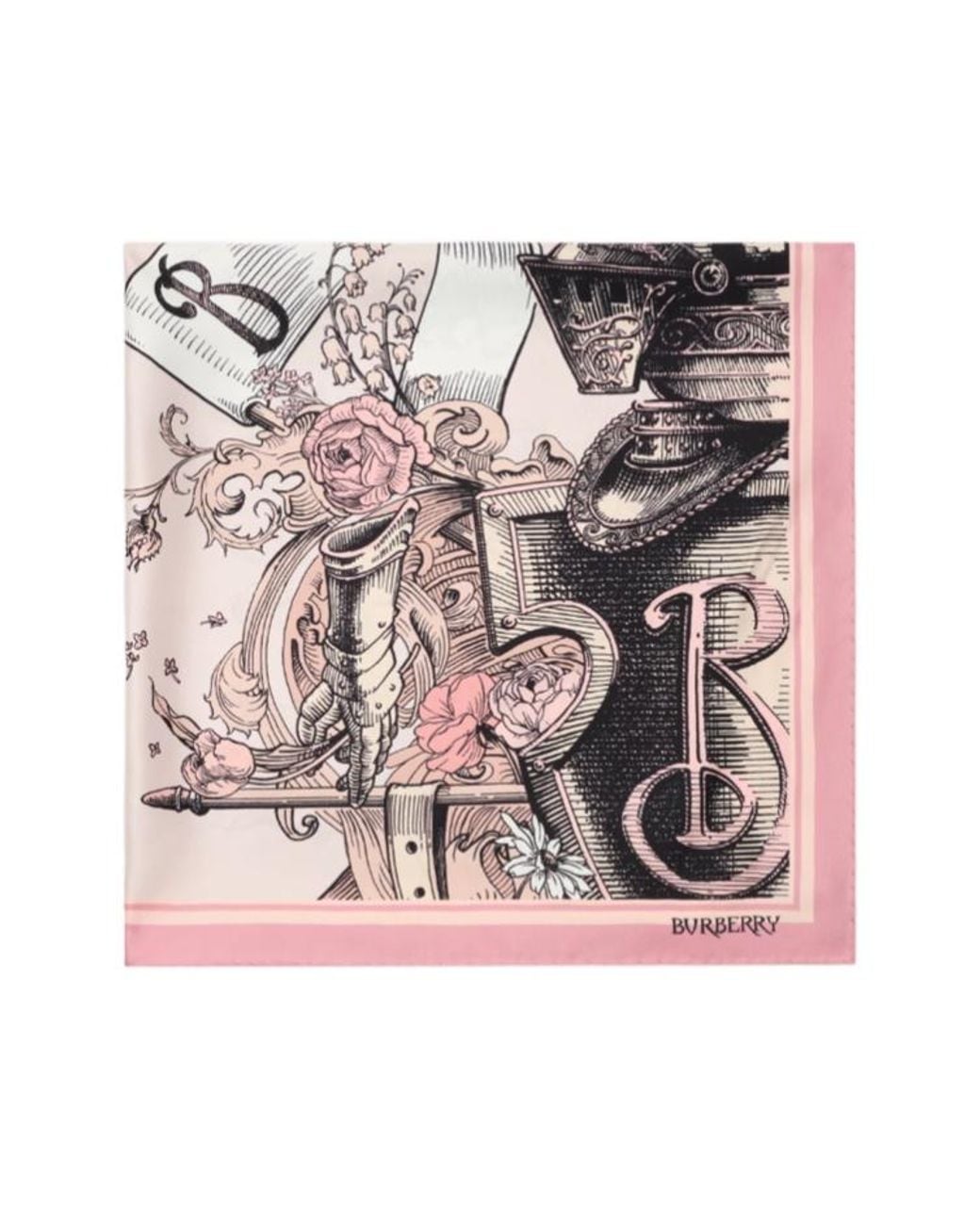Burberry Pink Etched Knight Scarf
