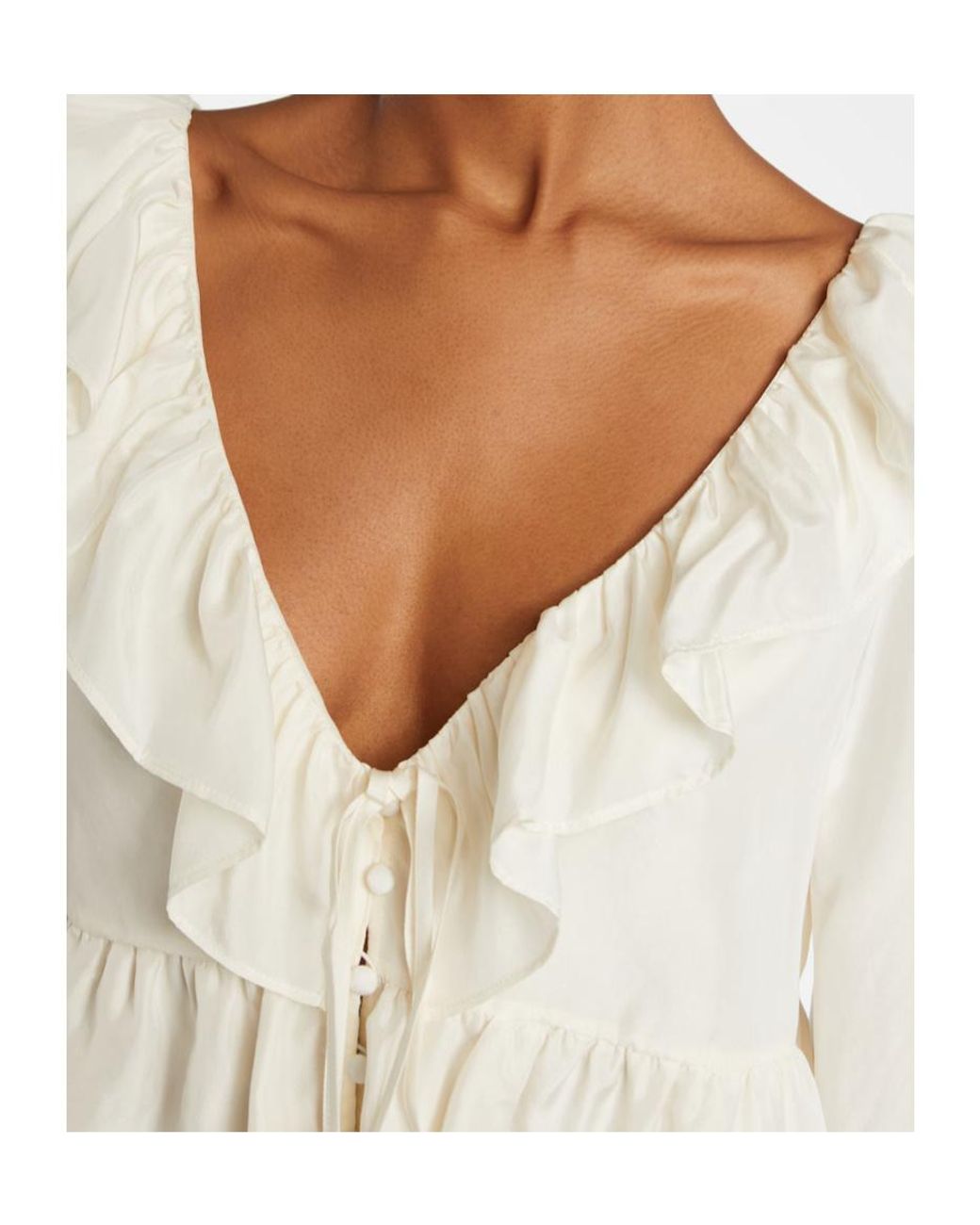 Dorothee Schumacher White Ruffled Silk Cover-Up