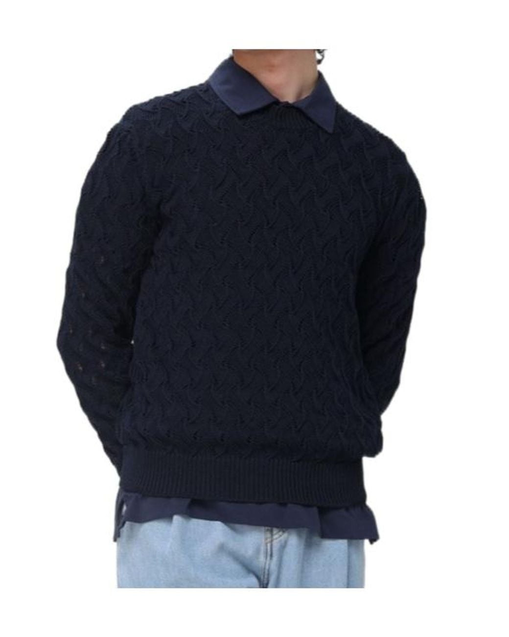 Dries Van Noten Blue Crew Neck Knitwear for men