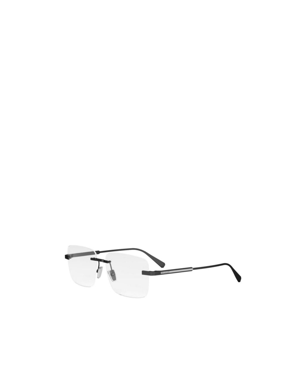 BVLGARI White Bulgari Rectangular Frame Glasses for men