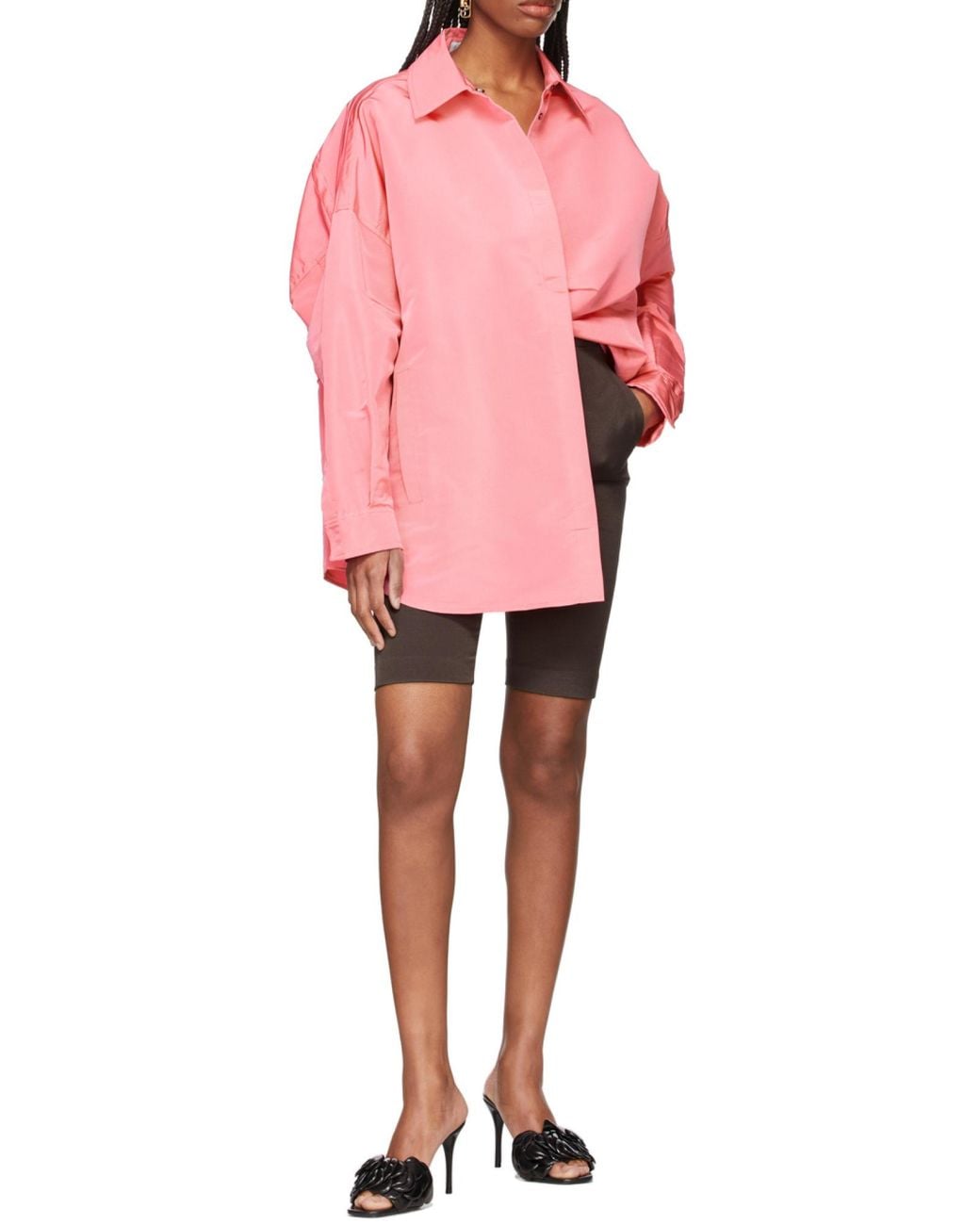 Valentino Pink Faille Pea Coat