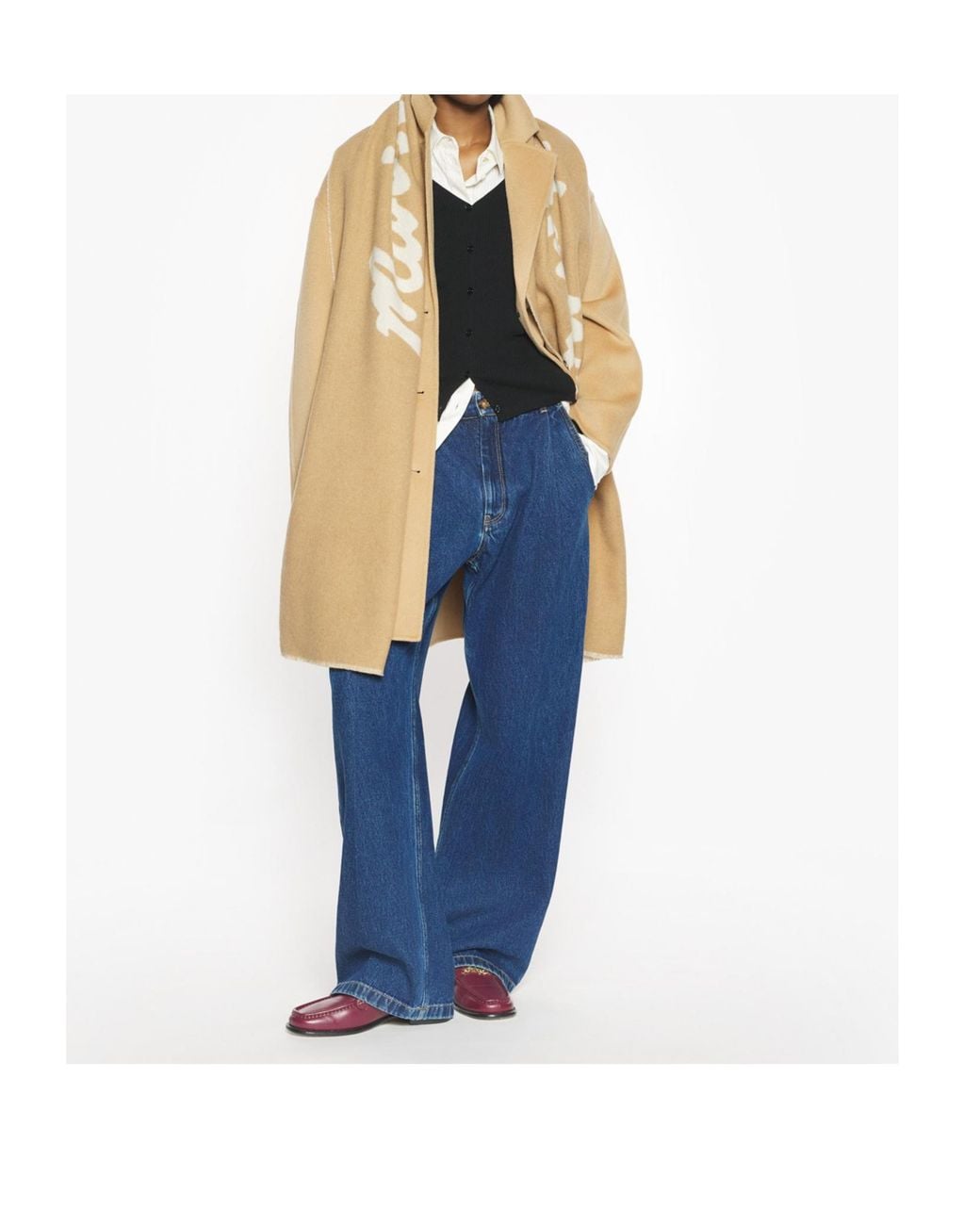 Maison Kitsuné White Maison Kitsuné Handwriting Scarf for men