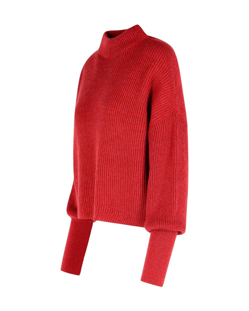 Closed Red Dropped Shoulder Knitwear