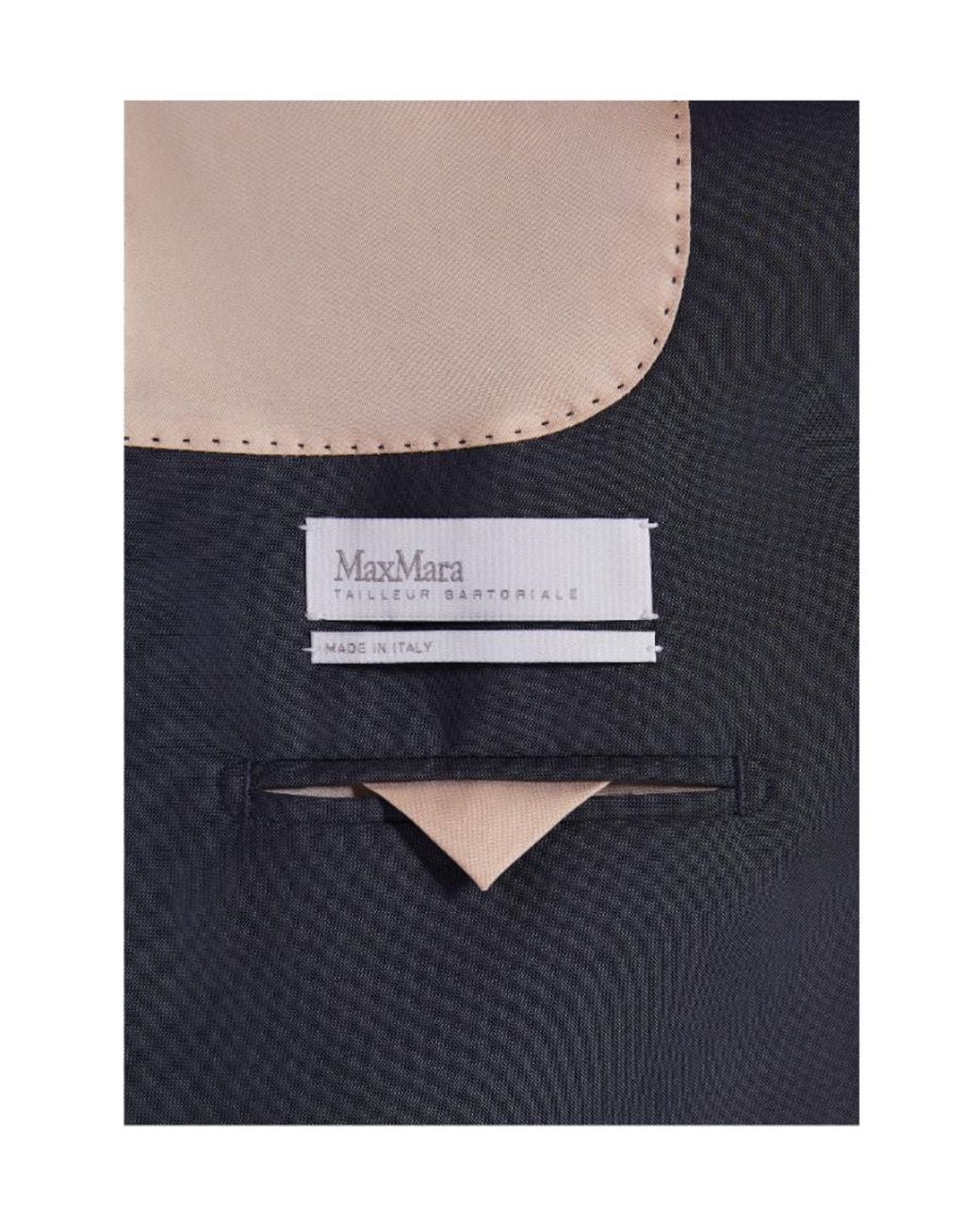 Max Mara Blue Single-Breasted Long-Sleeved Blazer