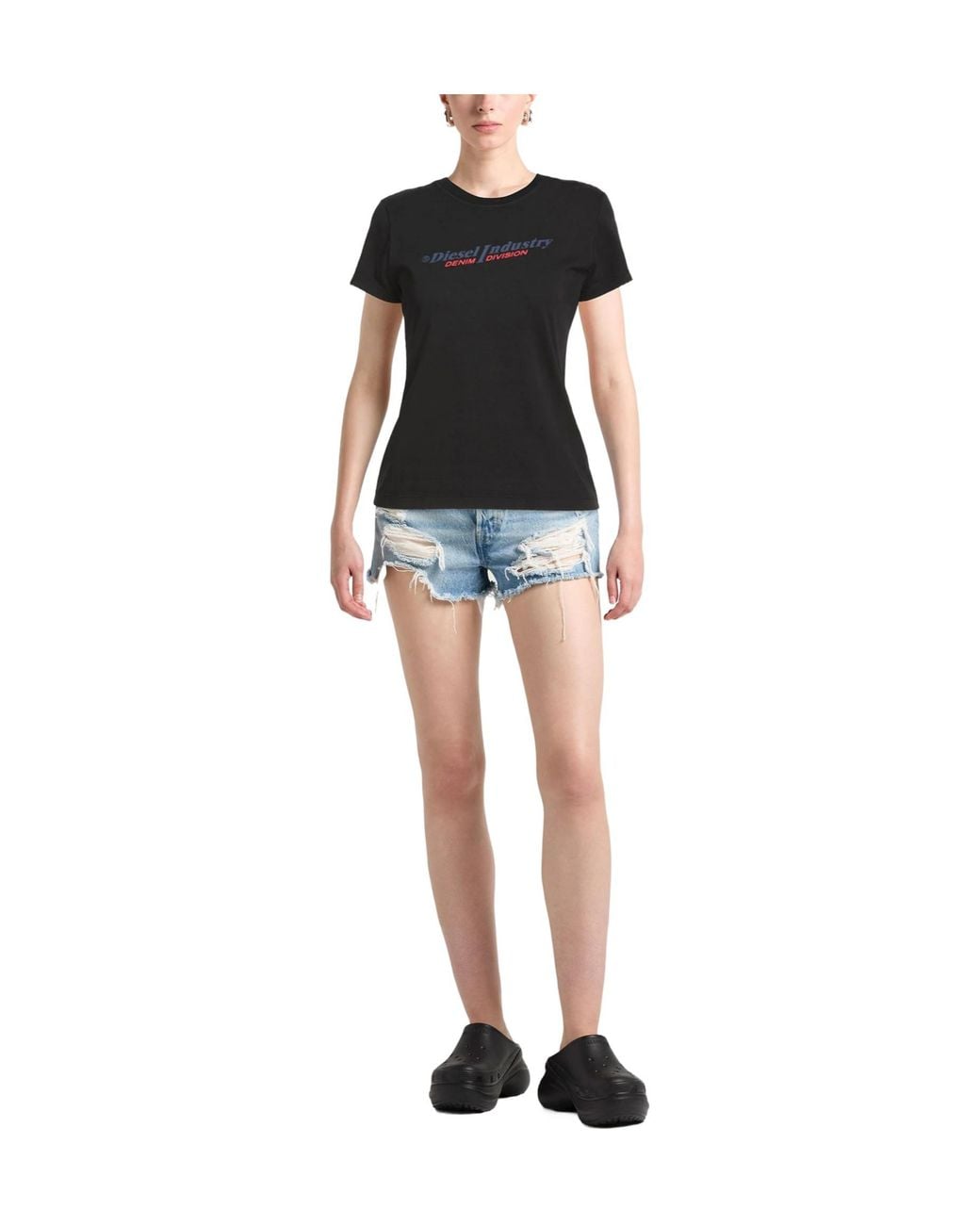 DIESEL Black Printed T-Shirt