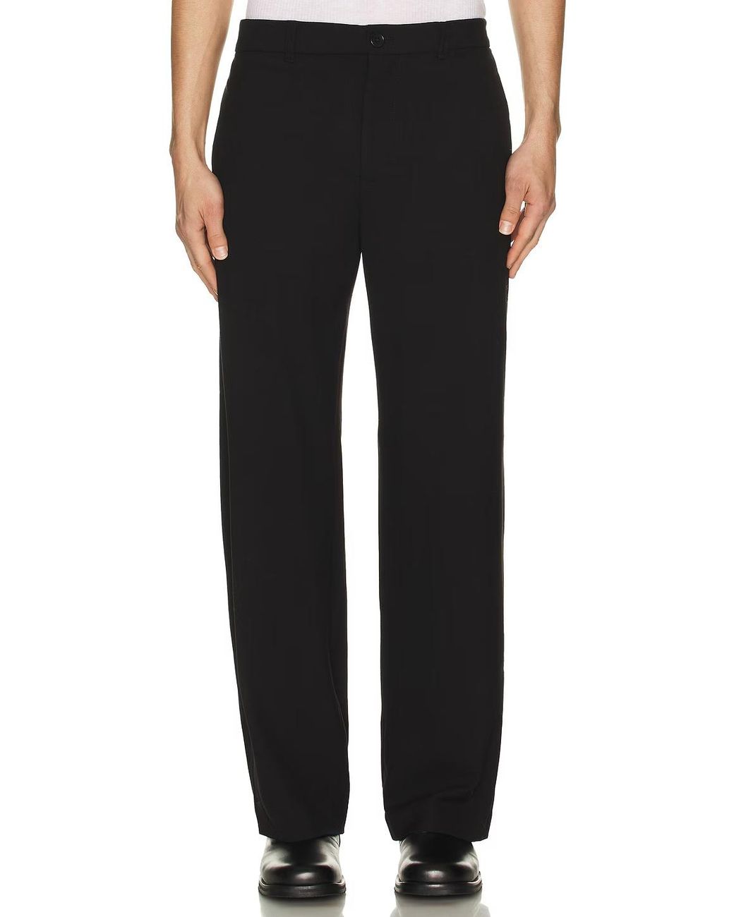 AllSaints Black Halla Wide-Leg Trousers for men