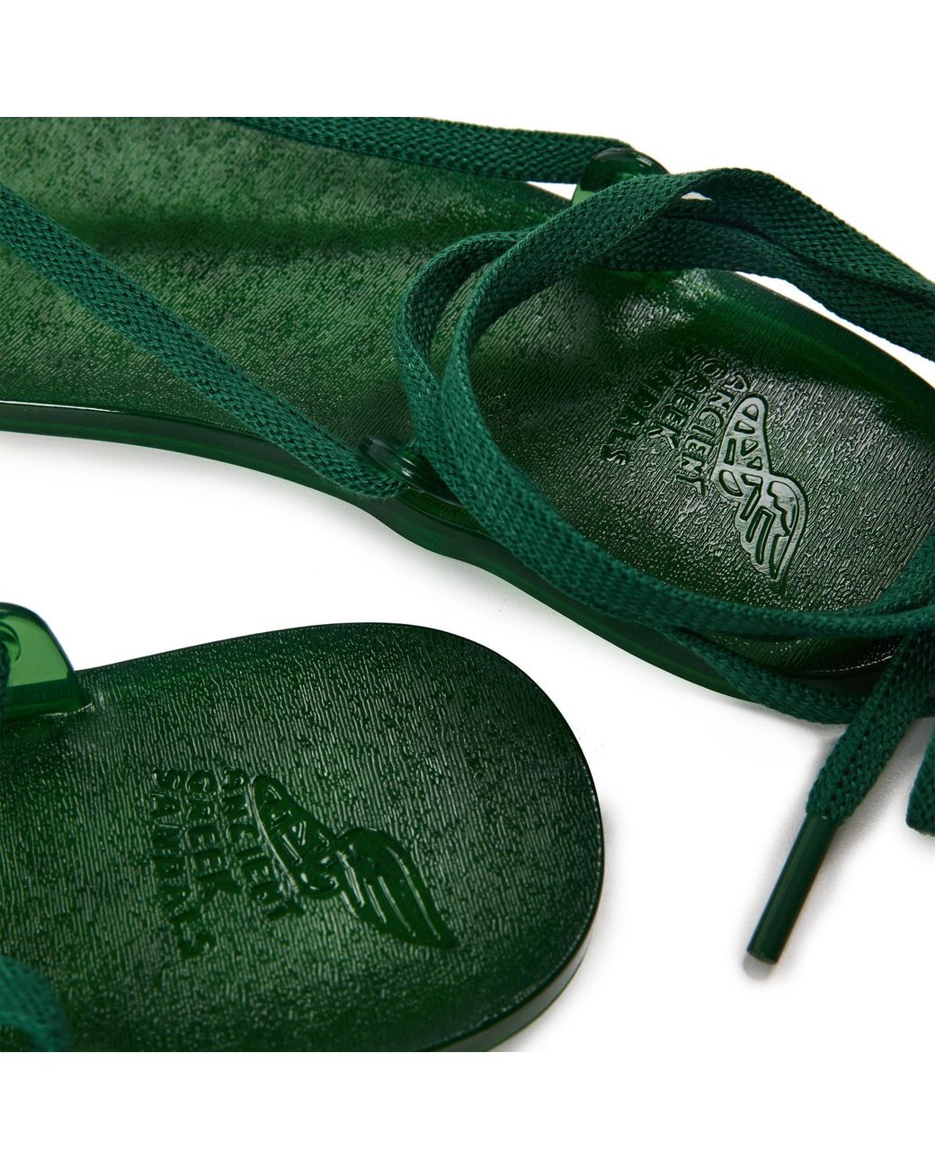 Ancient Greek Sandals Green Simple Flat Sandals