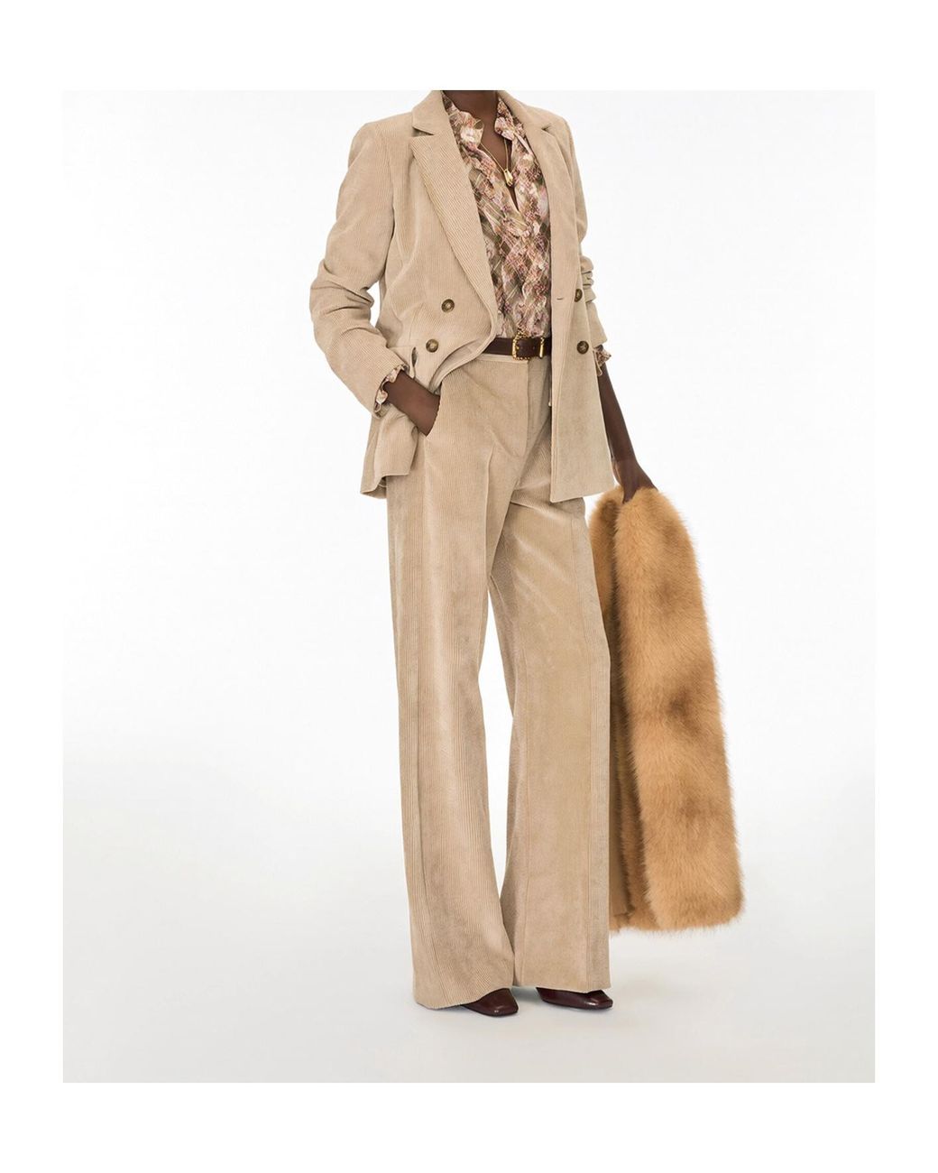 iBlues Natural Double-Breasted Casual Jacket