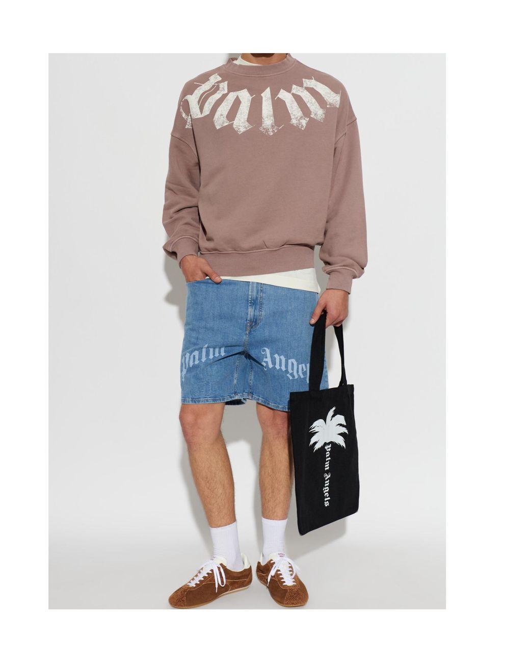 Palm Angels Pink Long-Sleeve Sweatshirt for men